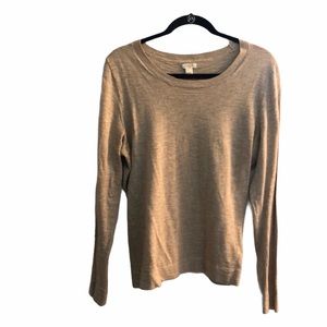 tan J Crew lightweight sweater